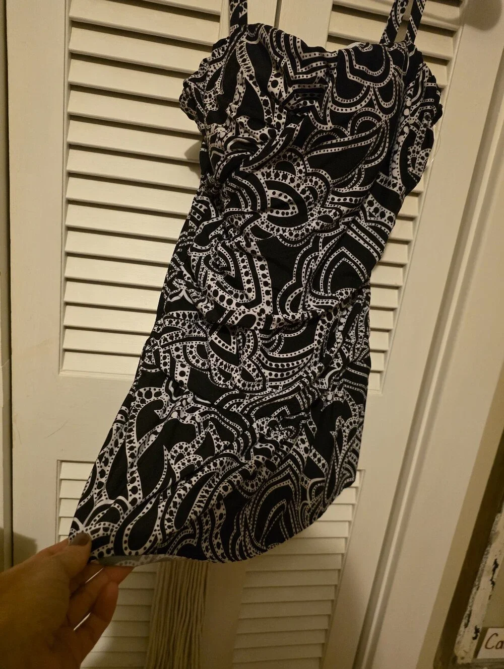Black & White Printed One-piece Bathing Suit... Like New!!!